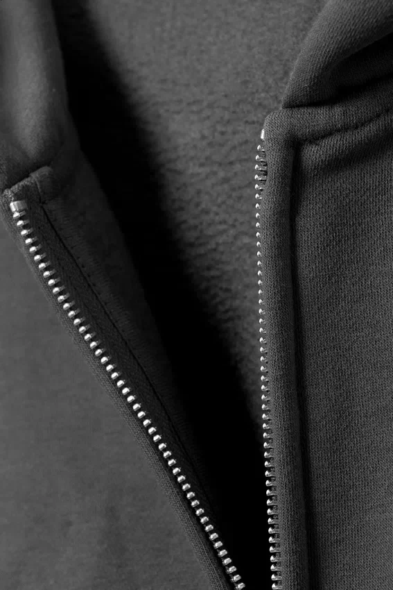 Loose Fit Zip Hoodie – Dark Grey Loose Fit Zip Hoodie – Dark Grey