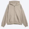 Loose Fit Zip Hoodie – Light Beige Loose Fit Zip Hoodie – Light Beige