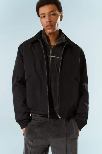 Loose Fit Zip Jacket – Black