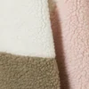 Loose Fleece Zip Jacket – White/Khaki/Pink Loose Fleece Zip Jacket – White/Khaki/Pink