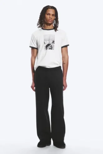 Loose Front Crease Sweatpants – Washed Black
