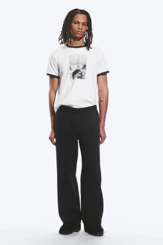 Loose Front Crease Sweatpants – Washed Black Loose Front Crease Sweatpants – Washed Black