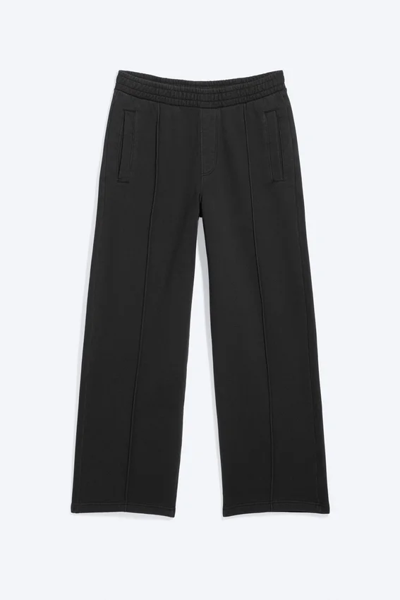 Loose Front Crease Sweatpants – Washed Black Loose Front Crease Sweatpants – Washed Black