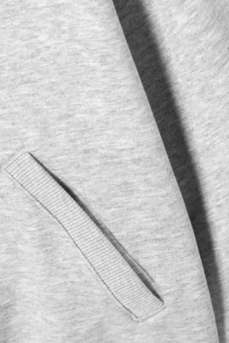 Loose Funnel Neck Zip Cardigan – Grey Melange