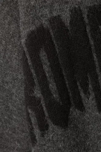 Loose Graphic Knitted Sweater – Dark Grey – Romancer Loose Graphic Knitted Sweater – Dark Grey – Romancer