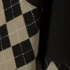 Loose Graphic Polo Sweatshirt – Black – Argyle Insert Loose Graphic Polo Sweatshirt – Black – Argyle Insert