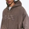 Loose Graphic Zip Hoodie – Dark Mole – Flow Loose Graphic Zip Hoodie – Dark Mole – Flow