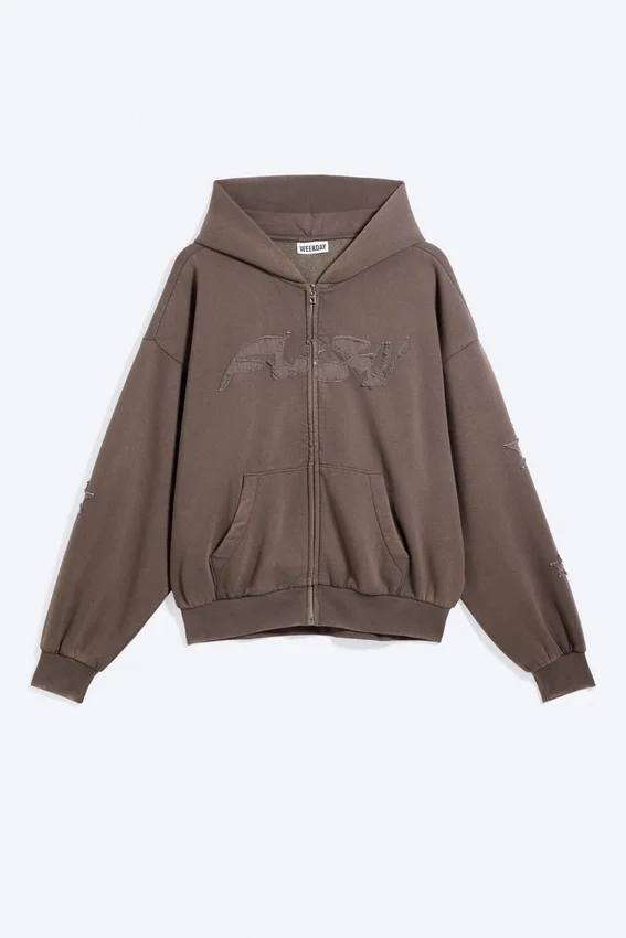 Loose Graphic Zip Hoodie – Dark Mole – Flow Loose Graphic Zip Hoodie – Dark Mole – Flow