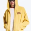Loose Graphic Zip Hoodie – Yellow – Red Wave Loose Graphic Zip Hoodie – Yellow – Red Wave