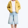 Loose Graphic Zip Hoodie – Yellow – Red Wave Loose Graphic Zip Hoodie – Yellow – Red Wave