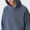Loose Heavyweight Cotton Hoodie – Washed Dark Blue Loose Heavyweight Cotton Hoodie – Washed Dark Blue