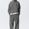 Loose Heavyweight Cotton Hoodie – Washed Dark Grey Loose Heavyweight Cotton Hoodie – Washed Dark Grey
