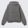 Loose Heavyweight Cotton Hoodie – Washed Dark Grey Loose Heavyweight Cotton Hoodie – Washed Dark Grey