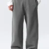 Loose Heavyweight Cotton Sweatpants – Washed Dark Grey