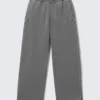 Loose Heavyweight Cotton Sweatpants – Washed Dark Grey