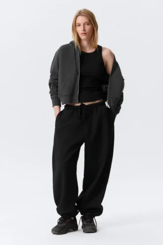 Loose Heavyweight Sweatpants – Black