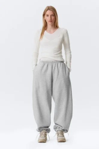 Loose Heavyweight Sweatpants – Grey Melange
