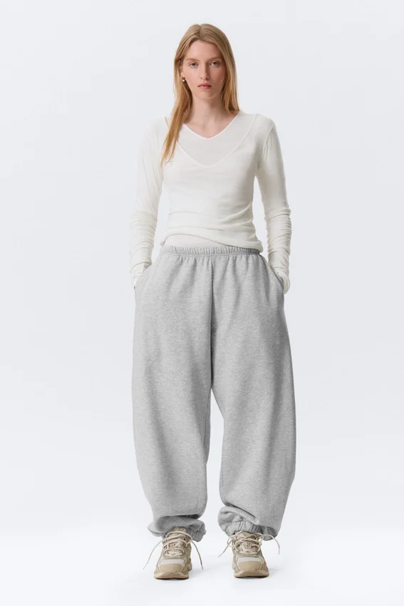 Loose Heavyweight Sweatpants – Grey Melange Loose Heavyweight Sweatpants – Grey Melange