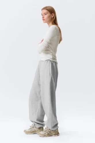 Loose Heavyweight Sweatpants – Grey Melange