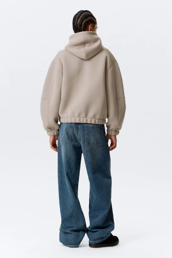 Loose High-Neck Scuba Zip Hoodie – Light Dusty Mole Loose High-Neck Scuba Zip Hoodie – Light Dusty Mole