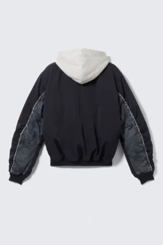 Loose Hooded Bomber Jacket – Dark Navy Blue