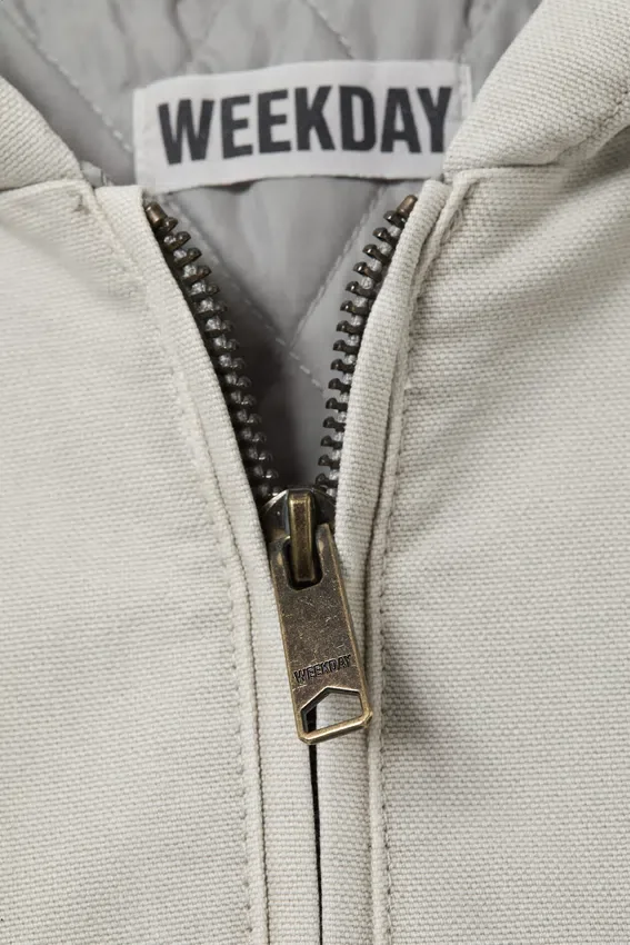 Loose Hooded Canvas Jacket – Light Dusty Grey Loose Hooded Canvas Jacket – Light Dusty Grey