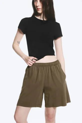 Loose Jersey Pull-On Shorts – Dark Mole
