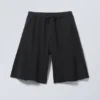 Loose Knee-Length Jersey Shorts – Washed Dark Grey Loose Knee-Length Jersey Shorts – Washed Dark Grey