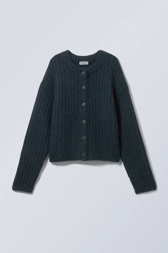 Loose Knitted Cardigan – Navy Blue Loose Knitted Cardigan – Navy Blue