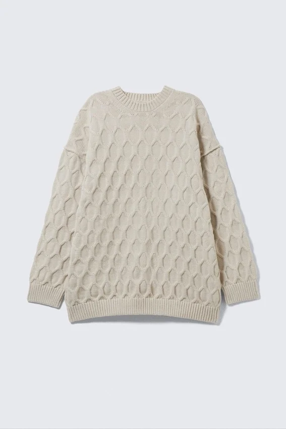Loose Knitted Structure Sweater – Light Mole Loose Knitted Structure Sweater – Light Mole