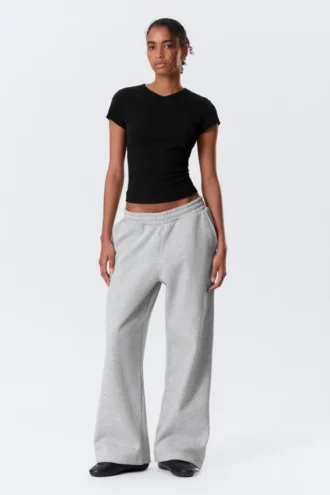 Loose Long Heavyweight Sweatpants – Grey Melange