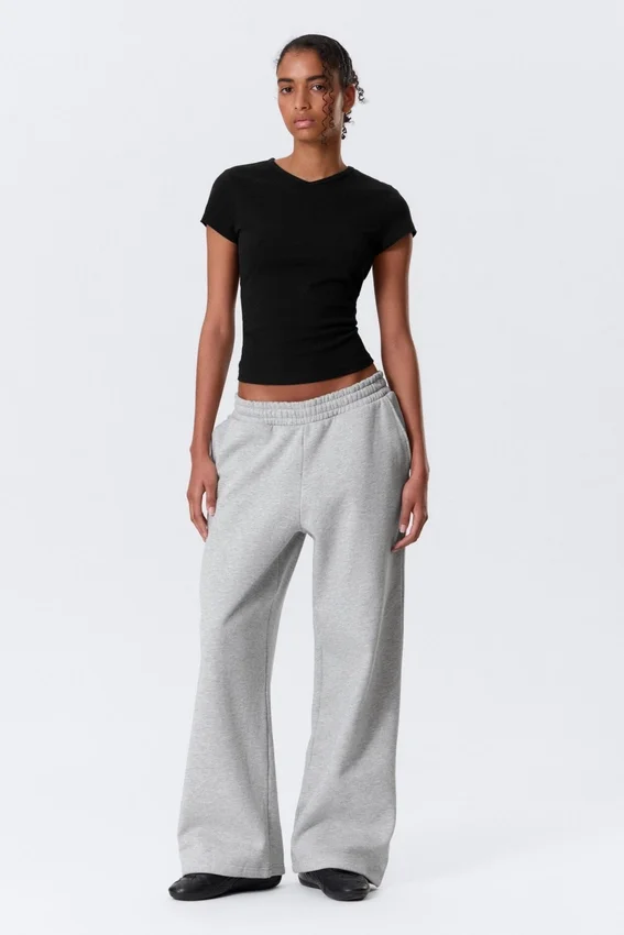 Loose Long Heavyweight Sweatpants – Grey Melange Loose Long Heavyweight Sweatpants – Grey Melange
