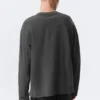 Loose Long-Sleeved Henley T-Shirt – Dark Grey Loose Long-Sleeved Henley T-Shirt – Dark Grey