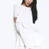Loose Long-Sleeved T-Shirt – White Loose Long-Sleeved T-Shirt – White