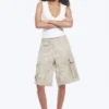 Loose Low Rise Cargo Shorts – Light Beige – Camouflage Loose Low Rise Cargo Shorts – Light Beige – Camouflage