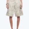 Loose Low Rise Cargo Shorts – Light Beige – Camouflage Loose Low Rise Cargo Shorts – Light Beige – Camouflage