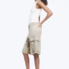 Loose Low Rise Cargo Shorts – Light Beige – Camouflage Loose Low Rise Cargo Shorts – Light Beige – Camouflage