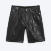 Loose Low Rise Coated Denim Shorts – Black Loose Low Rise Coated Denim Shorts – Black