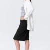 Loose Low Rise Three-Quarter Length Suiting Shorts – Black Loose Low Rise Three-Quarter Length Suiting Shorts – Black