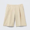 Loose Low Rise Three-Quarter Length Suiting Shorts – Light Beige Loose Low Rise Three-Quarter Length Suiting Shorts – Light Beige