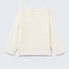 Loose Open-Knit Side Slit Sweater – White Loose Open-Knit Side Slit Sweater – White