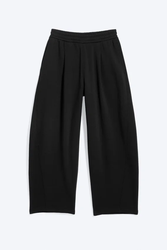 Loose Pleated Sweatpants – Dark Black Loose Pleated Sweatpants – Dark Black