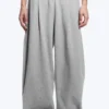 Loose Pleated Sweatpants – Grey Melange Loose Pleated Sweatpants – Grey Melange