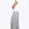 Loose Pleated Sweatpants – Grey Melange Loose Pleated Sweatpants – Grey Melange