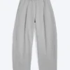 Loose Pleated Sweatpants – Grey Melange Loose Pleated Sweatpants – Grey Melange