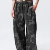 Loose Printed Cotton Terry Sweatpants – Dark Grey – Camo Loose Printed Cotton Terry Sweatpants – Dark Grey – Camo