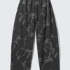 Loose Printed Cotton Terry Sweatpants – Dark Grey – Camo Loose Printed Cotton Terry Sweatpants – Dark Grey – Camo