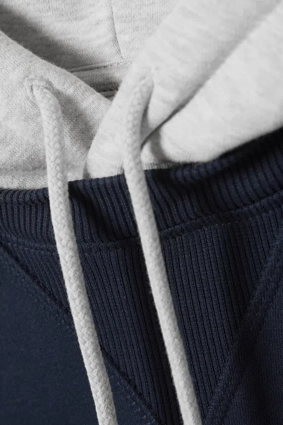 Loose Raglan Hoodie – Dark Blue/Grey Loose Raglan Hoodie – Dark Blue/Grey