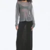 Loose Sheer Knitted Sweater – Grey Melange Loose Sheer Knitted Sweater – Grey Melange