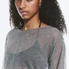 Loose Sheer Knitted Sweater – Grey Melange Loose Sheer Knitted Sweater – Grey Melange